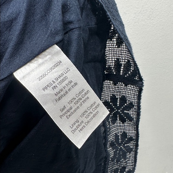 Veronica Beard Addilyn Dress Long Sleeve Button Down Cotton Navy Blue Size 12 - Picture 9 of 12